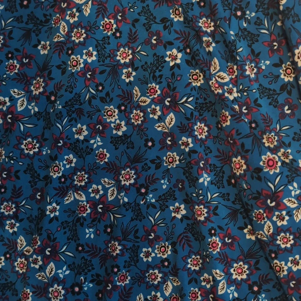 Liz Claiborne Blue/Aqua For Floral Blouse - Picture 6 of 10